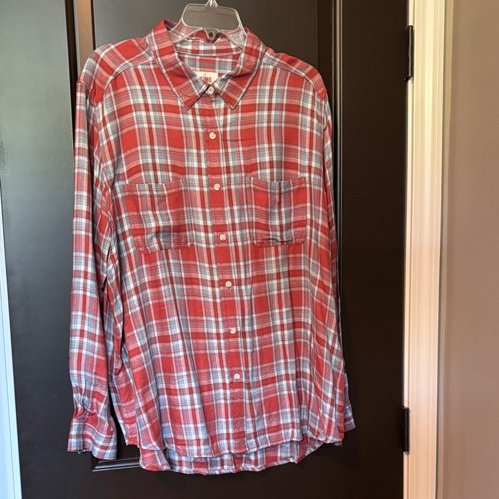 Women’s Mossimo XXL Boyfriend Fit Woven Plaid Shirt not flannel